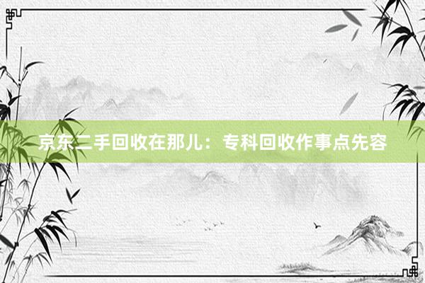 京东二手回收在那儿：专科回收作事点先容