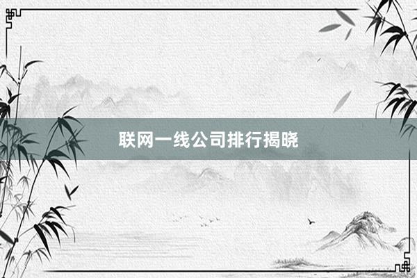 联网一线公司排行揭晓